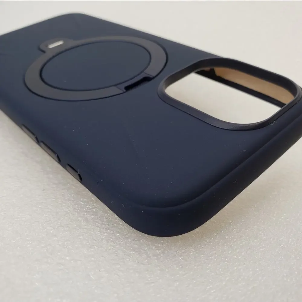 TORRAS Ostand O3 Silicone Case for iPhone 17 - Blue Magnetic Ring Stand Cover